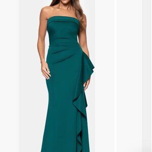 Ruffle Strapless Scuba Crepe Gown Xscape Evenings
